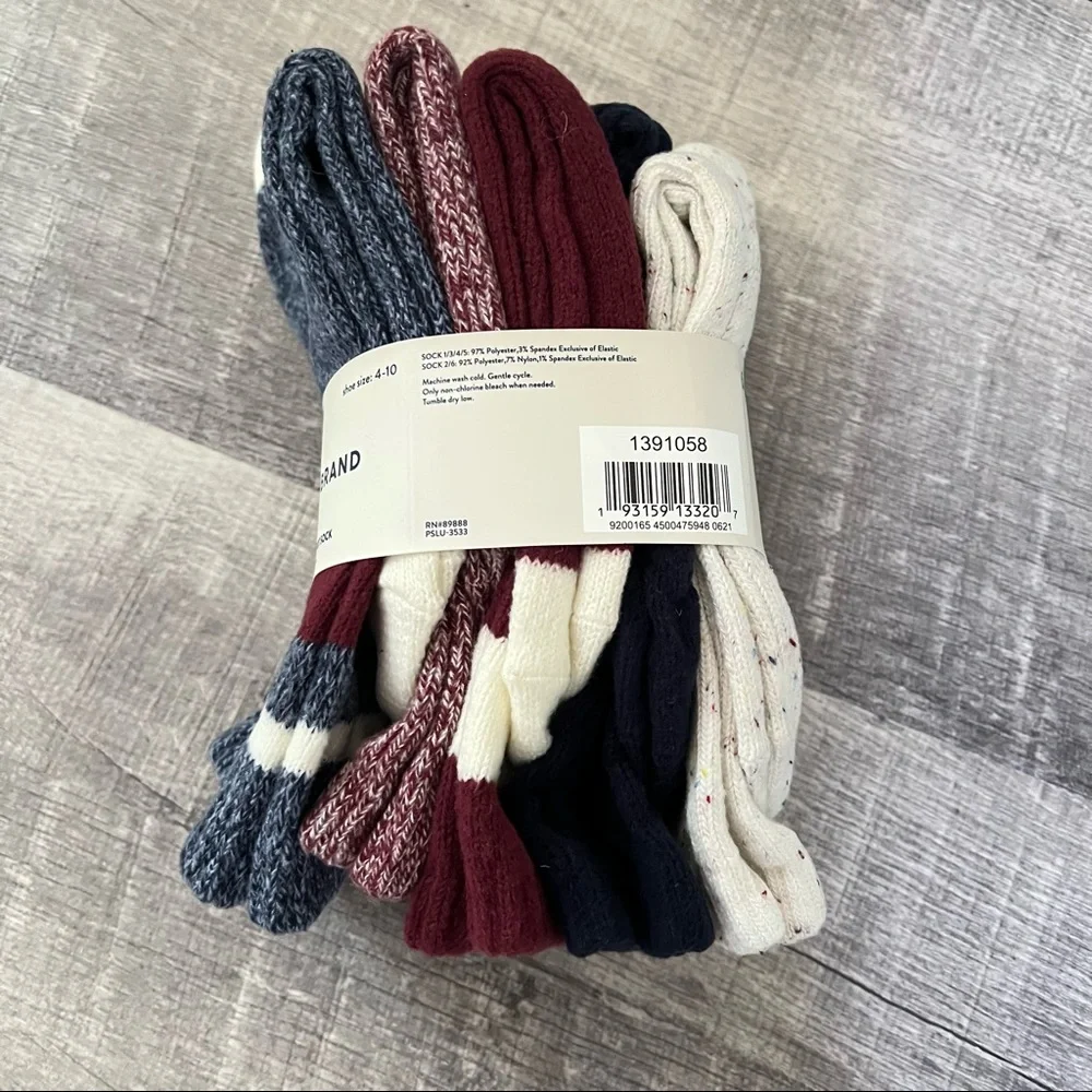 Lucky Brand Boot Socks 5 Pair Womens Cozy Cabin Socks Size 4-10 NWT
